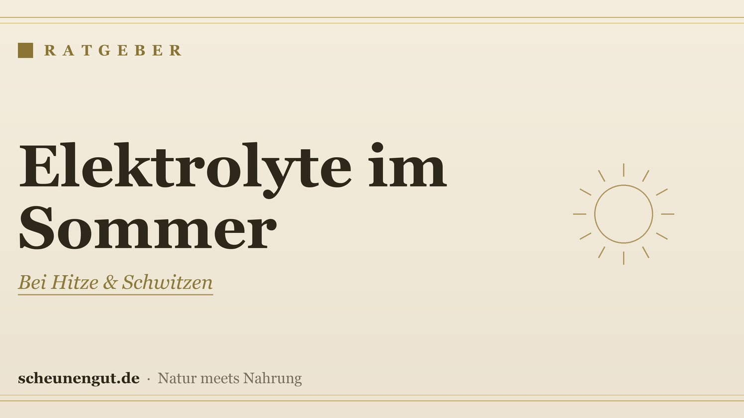 Elektrolyte im Sommer: bei Hitze & Schwitzen – Ratgeber von Scheunengut