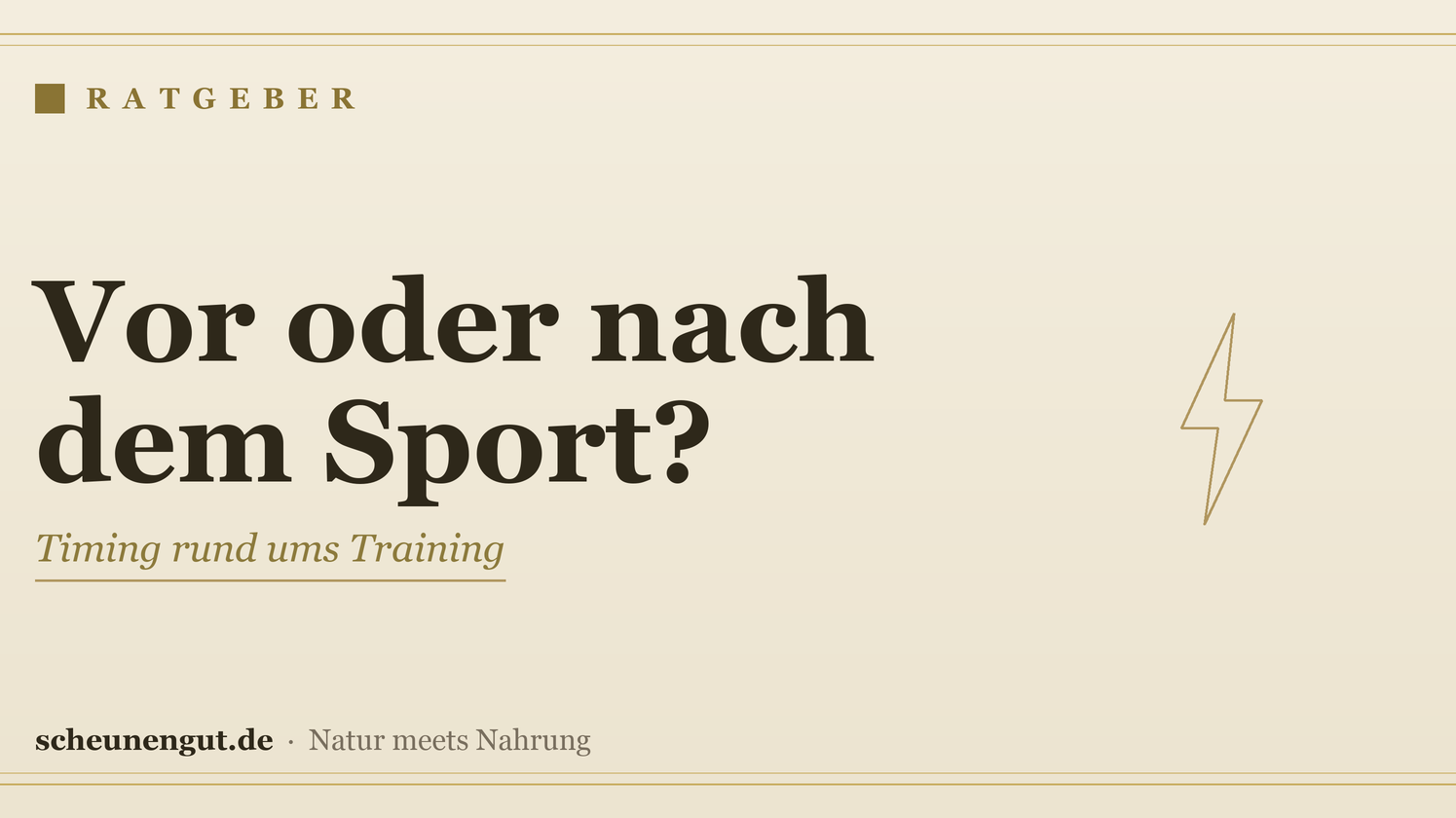 Nahrungsergänzung vor oder nach dem Sport? – Ratgeber von Scheunengut
