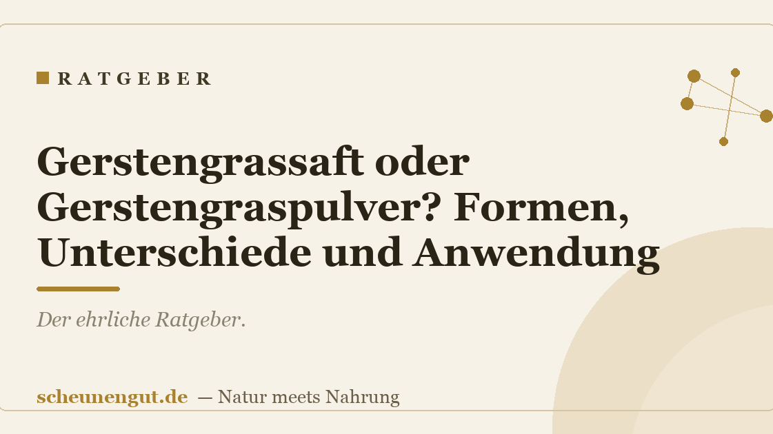 Gerstengrassaft oder Gerstengraspulver? Formen, Unterschiede und Anwendung