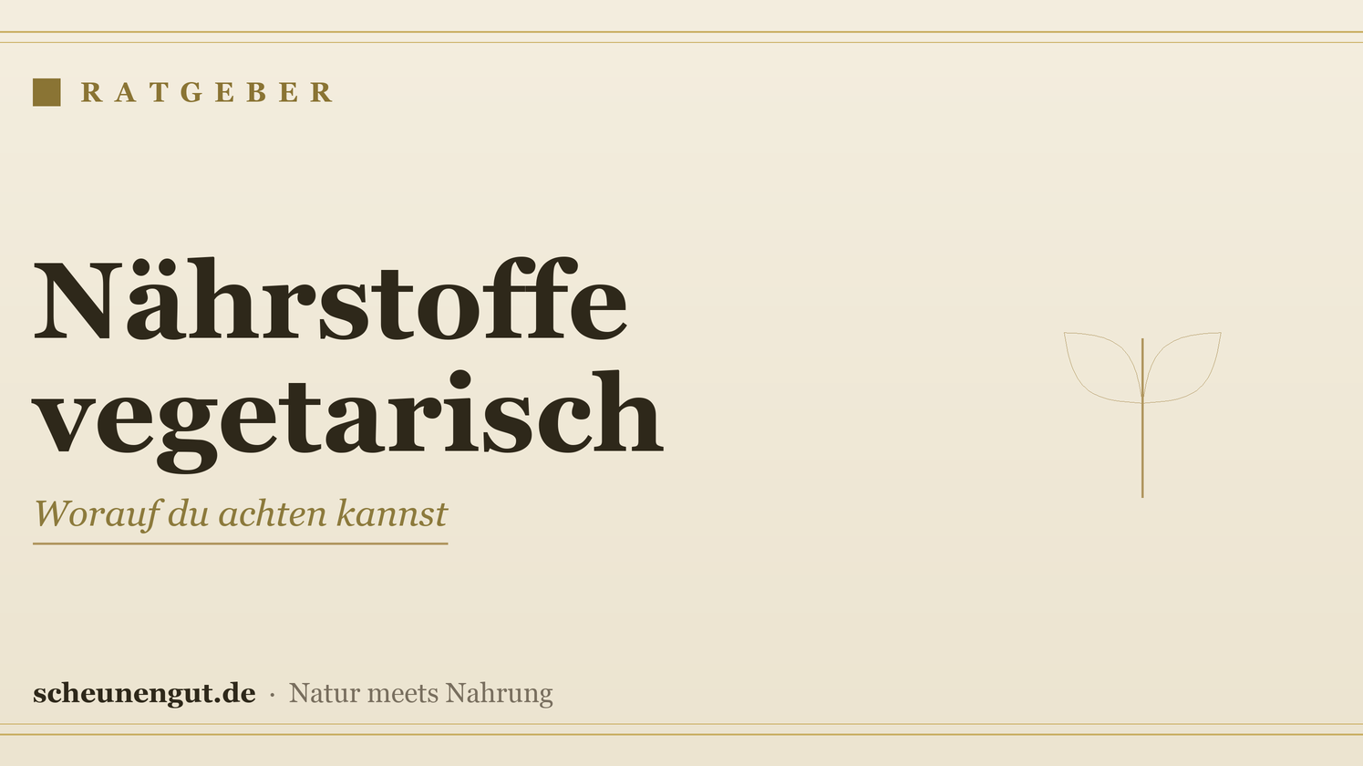 Nährstoffe für Vegetarier – Ratgeber von Scheunengut