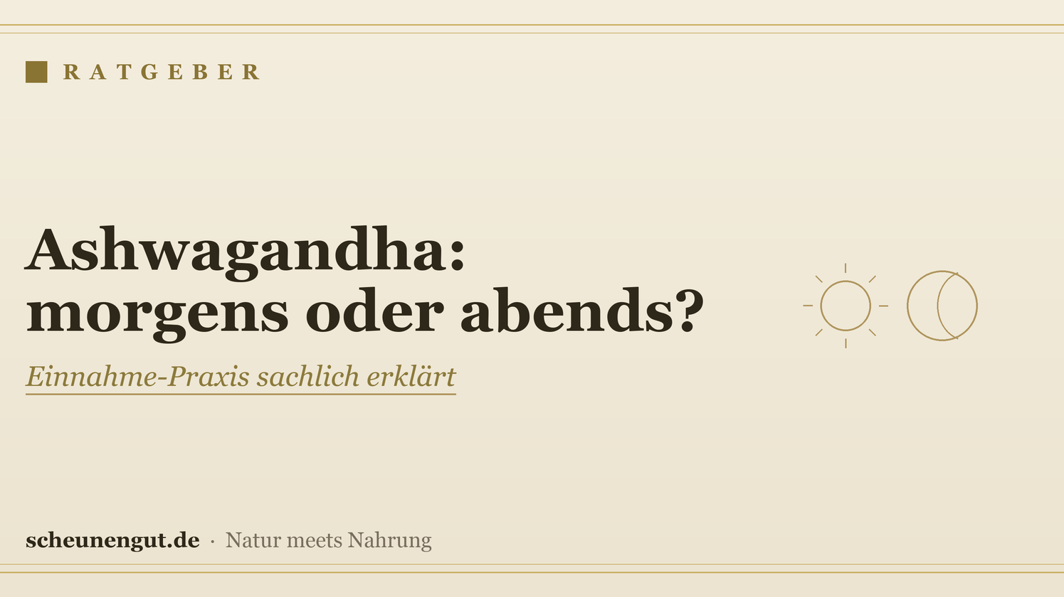 Ashwagandha: morgens oder abends einnehmen? – Ratgeber von Scheunengut