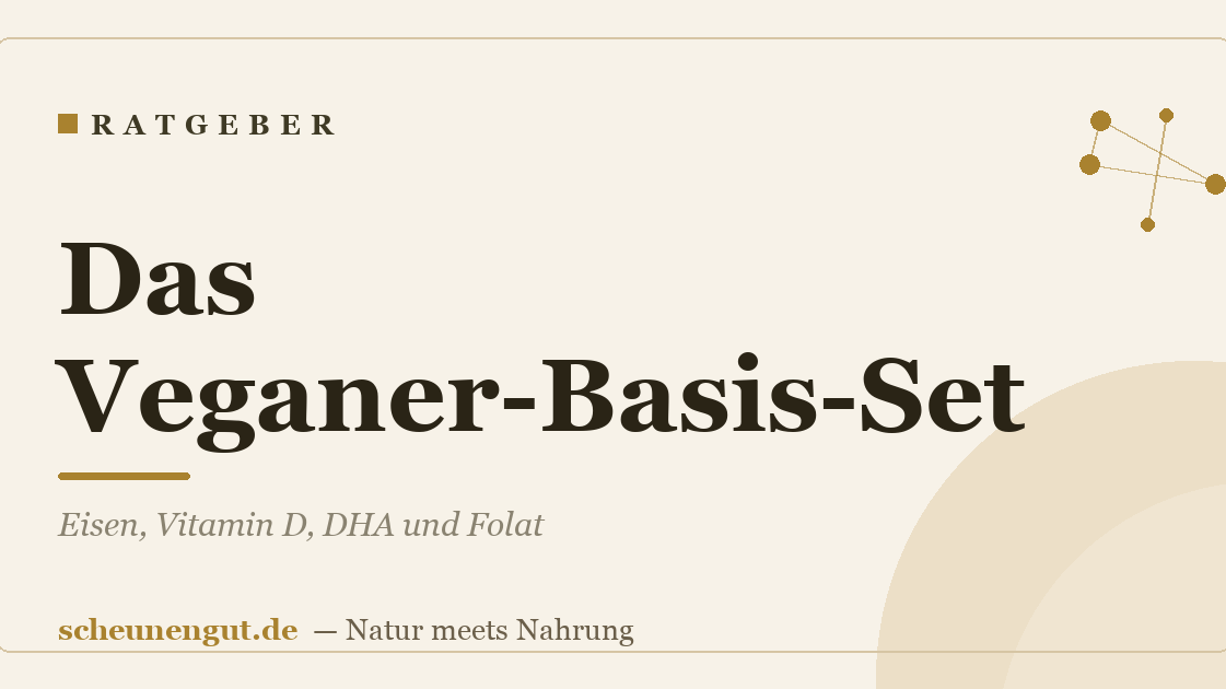 Das Veganer-Basis-Set: Eisen, Vitamin D, DHA und Folat