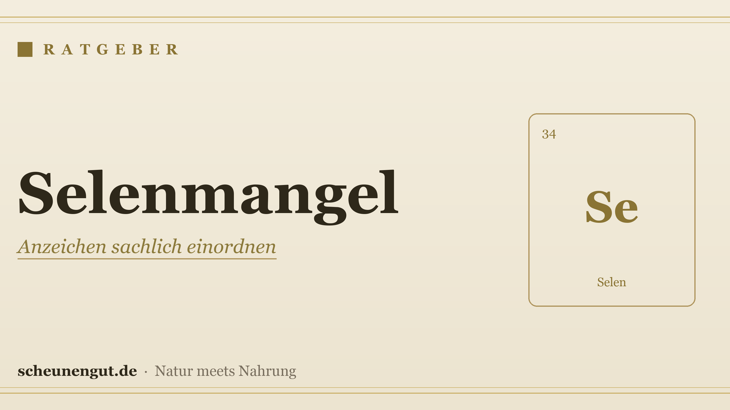 Selenmangel: Anzeichen einer knappen Versorgung – Ratgeber von Scheunengut