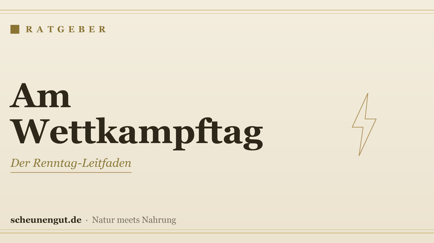 Nahrungsergänzung am Wettkampftag – Ratgeber von Scheunengut