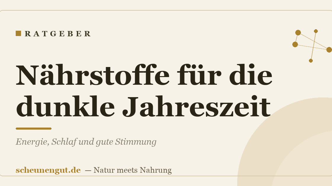 Nährstoffe für die dunkle Jahreszeit: Energie, Schlaf und gute Stimmung