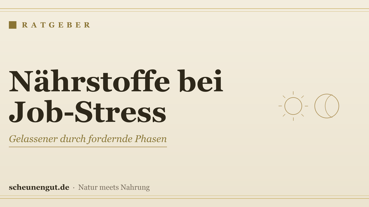 Nährstoffe bei viel Stress im Job – Ratgeber von Scheunengut