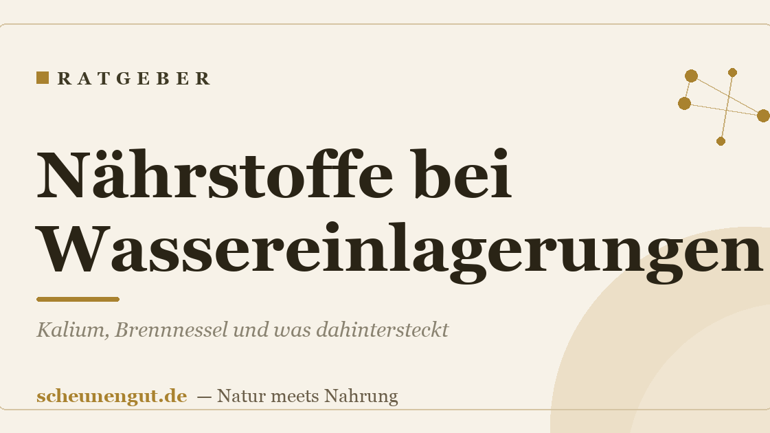 Nährstoffe bei Wassereinlagerungen: Kalium, Brennnessel und was dahintersteckt