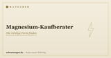 Welches Magnesium kaufen? Der Kaufberater