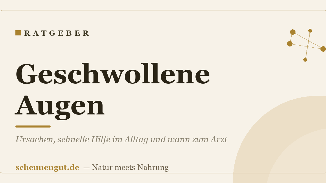 Geschwollene Augen: Ursachen, schnelle Hilfe im Alltag und wann zum Arzt