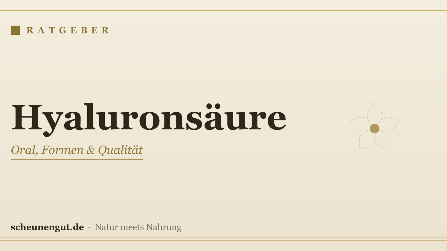 Hyaluronsäure: oral, Formen & Qualität – Ratgeber von Scheunengut