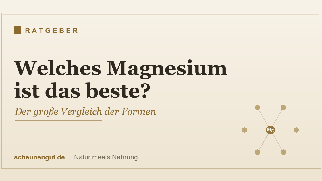 Welches Magnesium ist das beste – Vergleich der Magnesium-Formen Bisglycinat, Citrat, Malat und Oxid