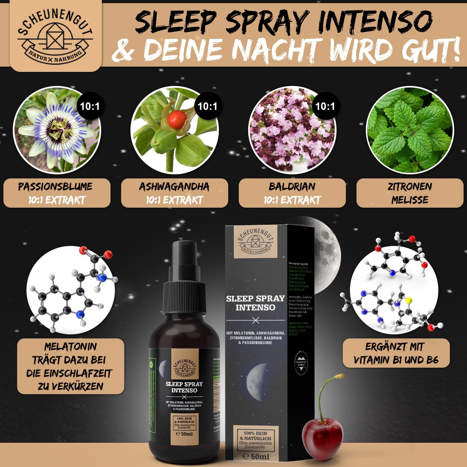 Melatonin Spray 0,5 mg je Sprühstoß Vitamin B6 B1