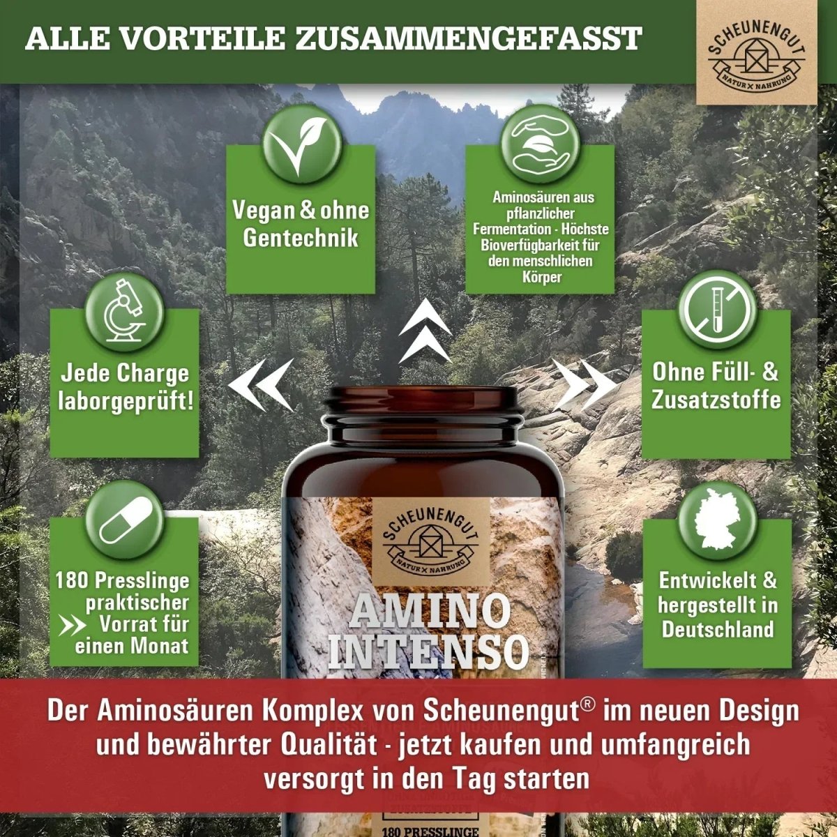 Alle essentiellen Aminosäuren und 4 Co - Faktoren im Komplex Scheunengut - Shop