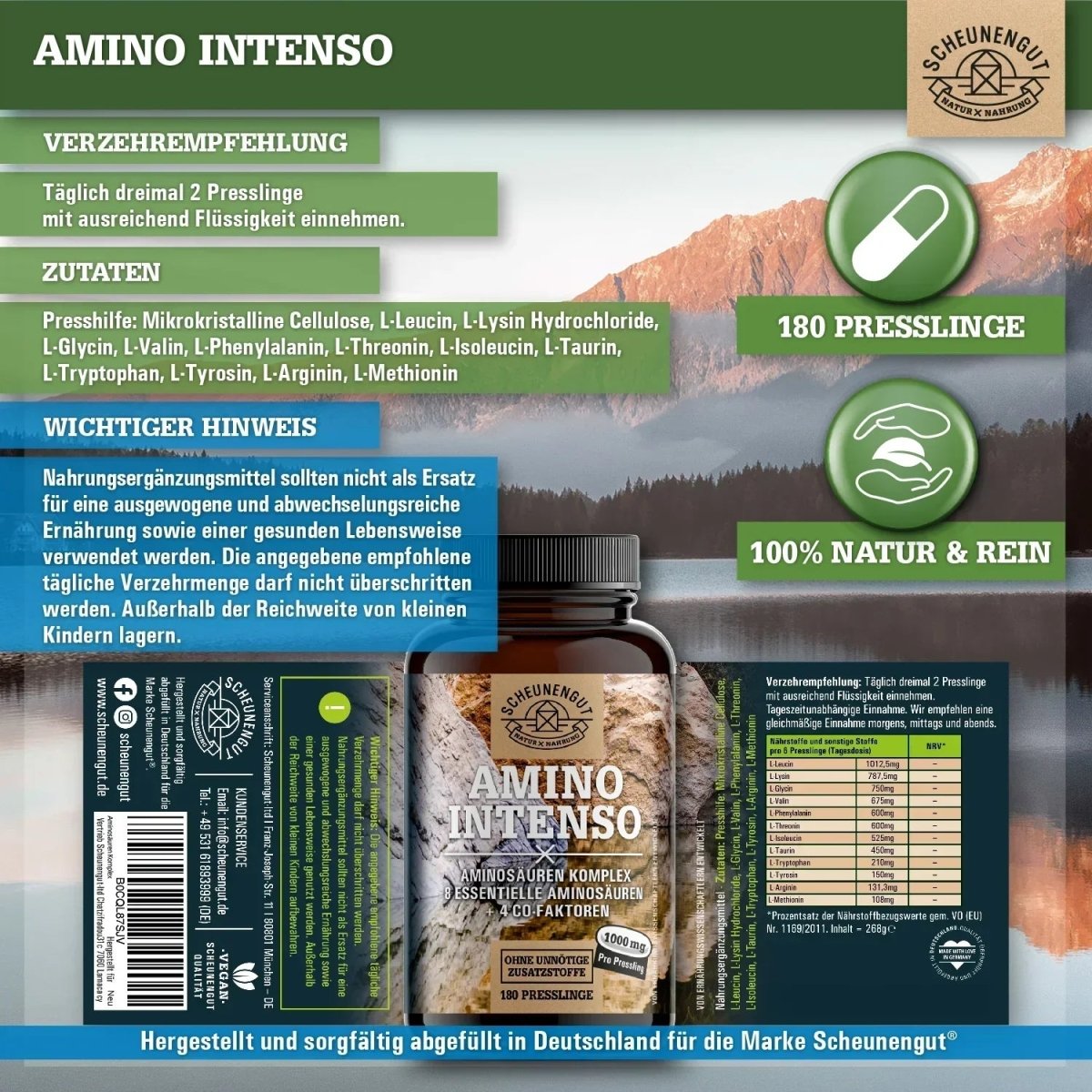 Alle essentiellen Aminosäuren und 4 Co - Faktoren im Komplex Scheunengut - Shop