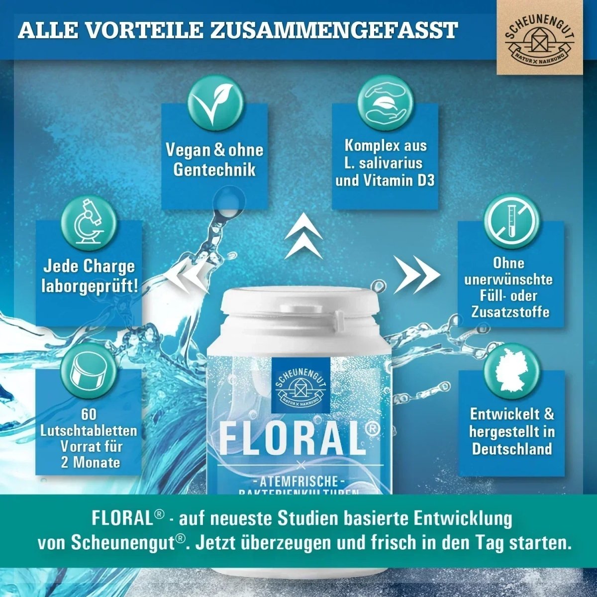Atemfrische - Lutschtabletten mit L.salivarius und Vitamin D3 (Zitrone - Kirsch - Geschmack) Scheunengut - Shop