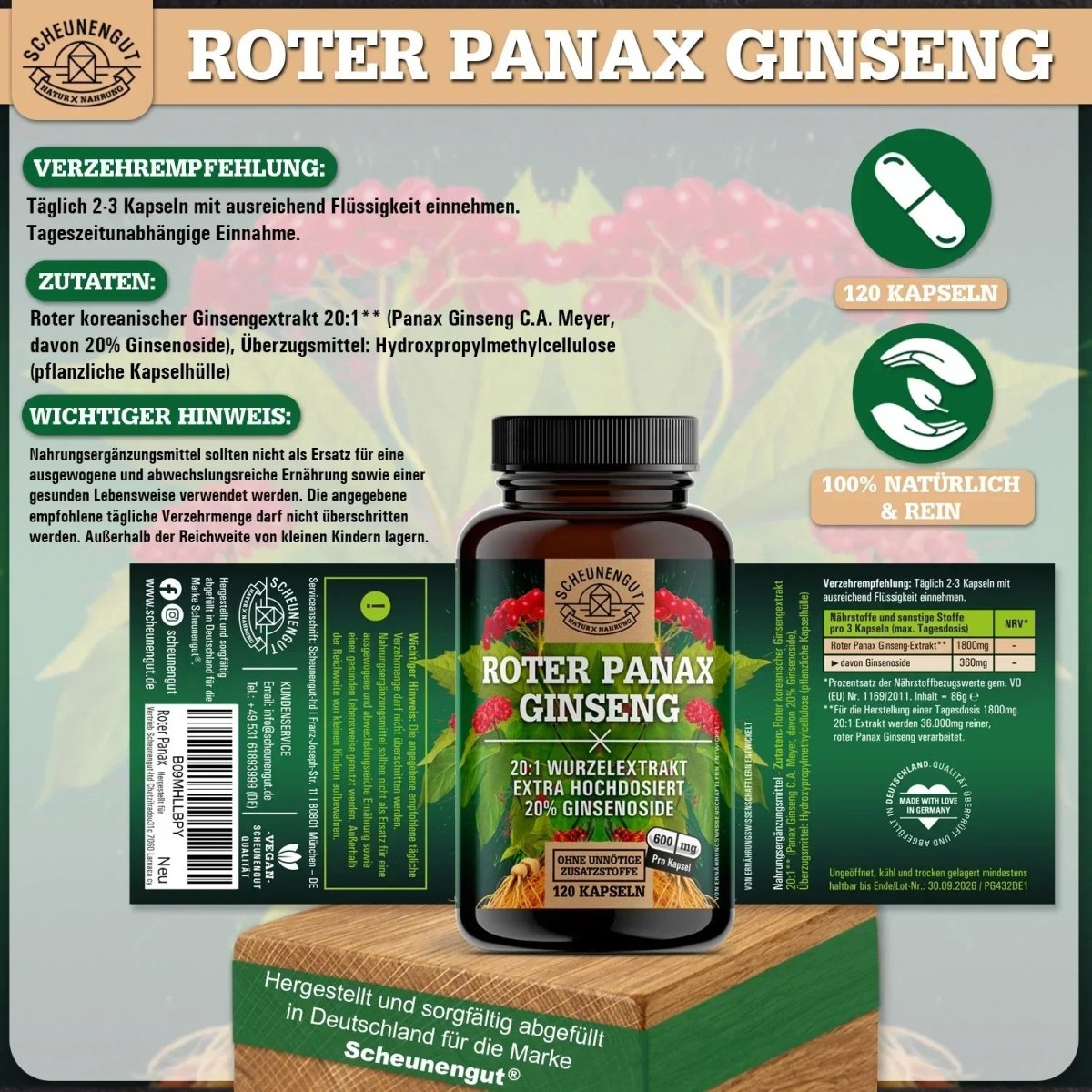C.A. Meyer Wurzelextrakt hochdosiert 20:1 mit 20% Ginsenoside Scheunengut - Shop