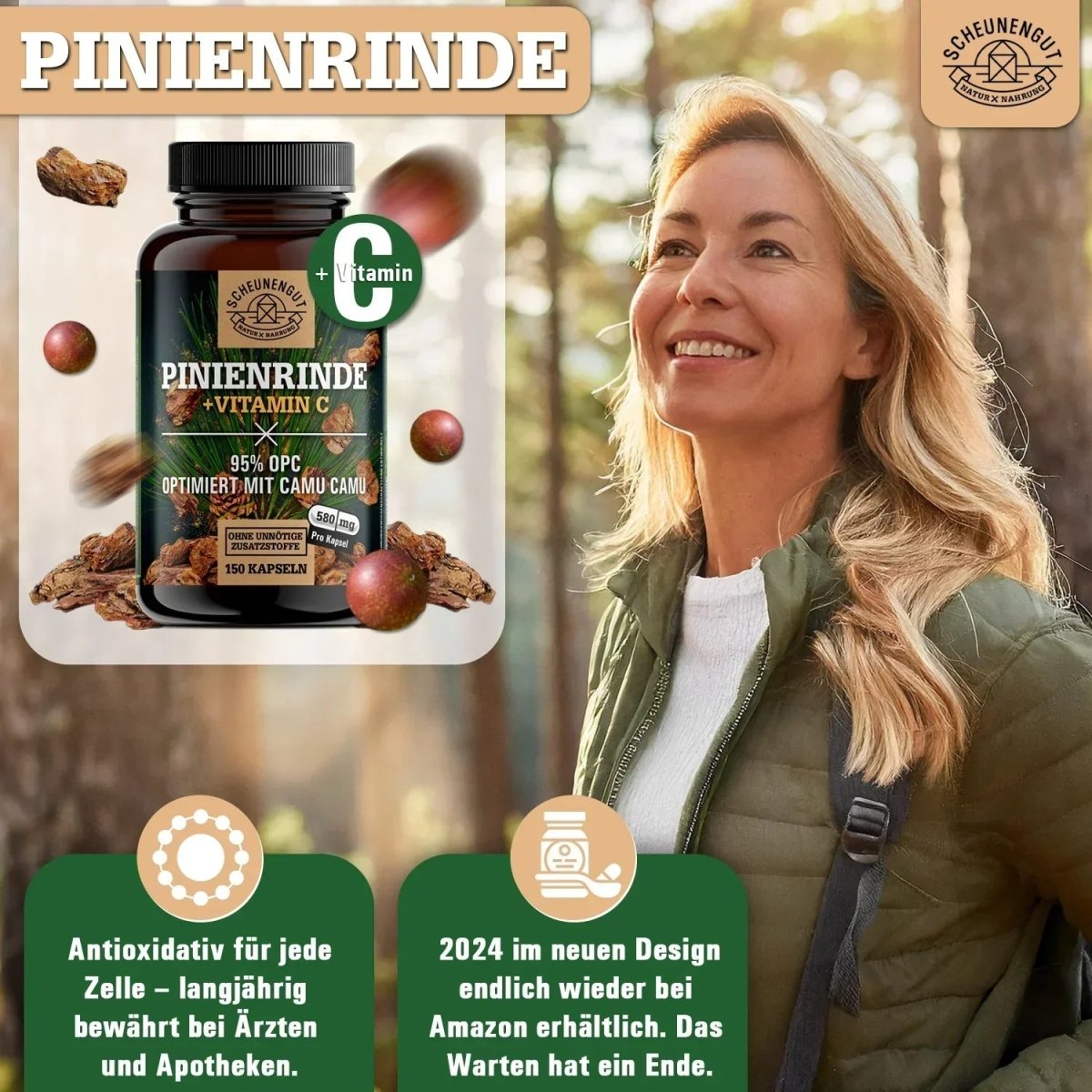 Französische Meereskiefer hochdosiert 25:1 mit 95% OPC und Vitamin C Scheunengut - Shop