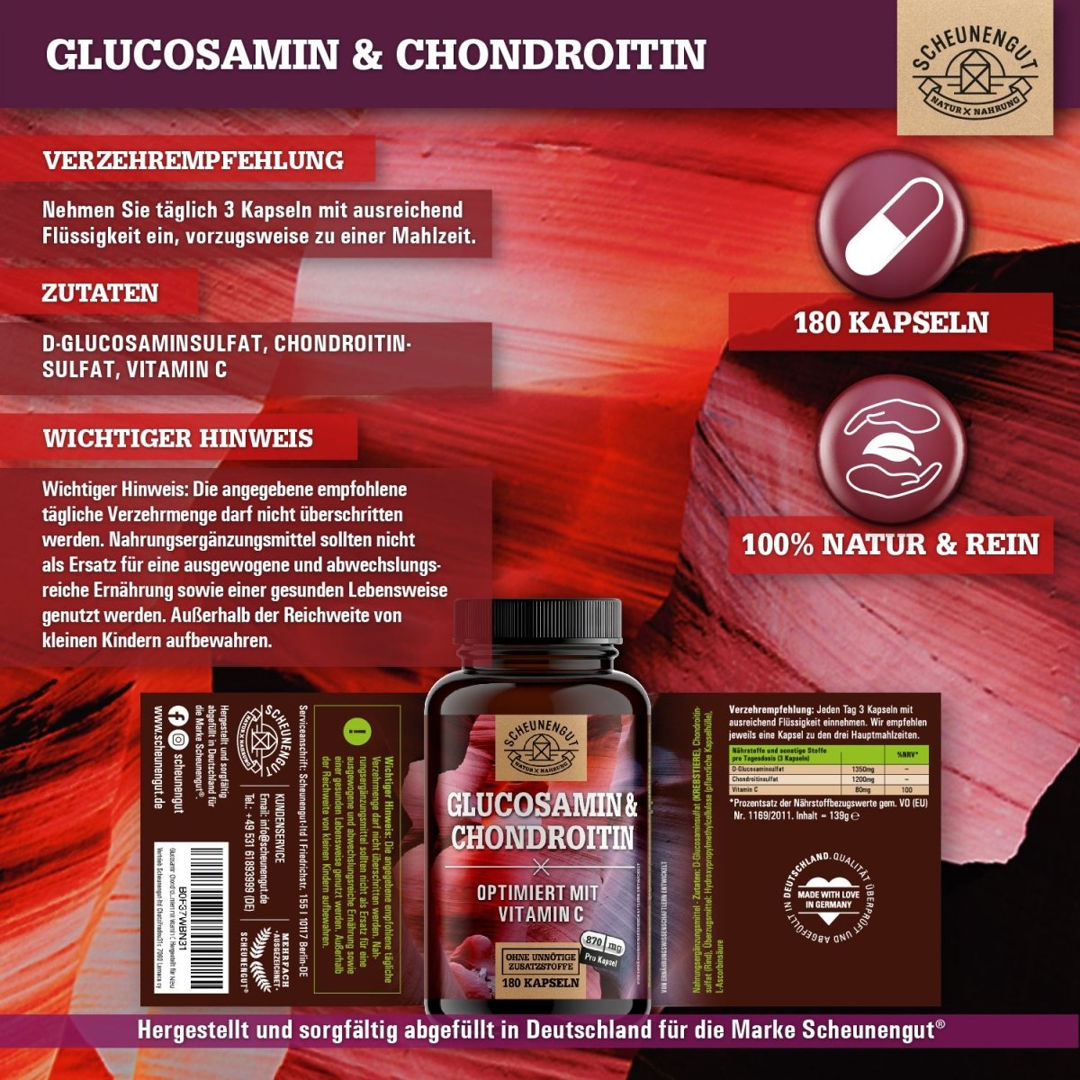 Glucosamin & Chondroitin optimiert mit Vitamin C Scheunengut Shop
