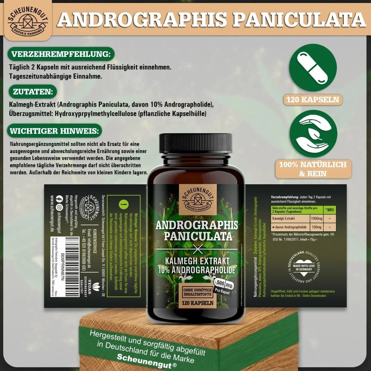 Indischer Kalmegh Extrakt - mindestens 10% Andrographolide Scheunengut - Shop