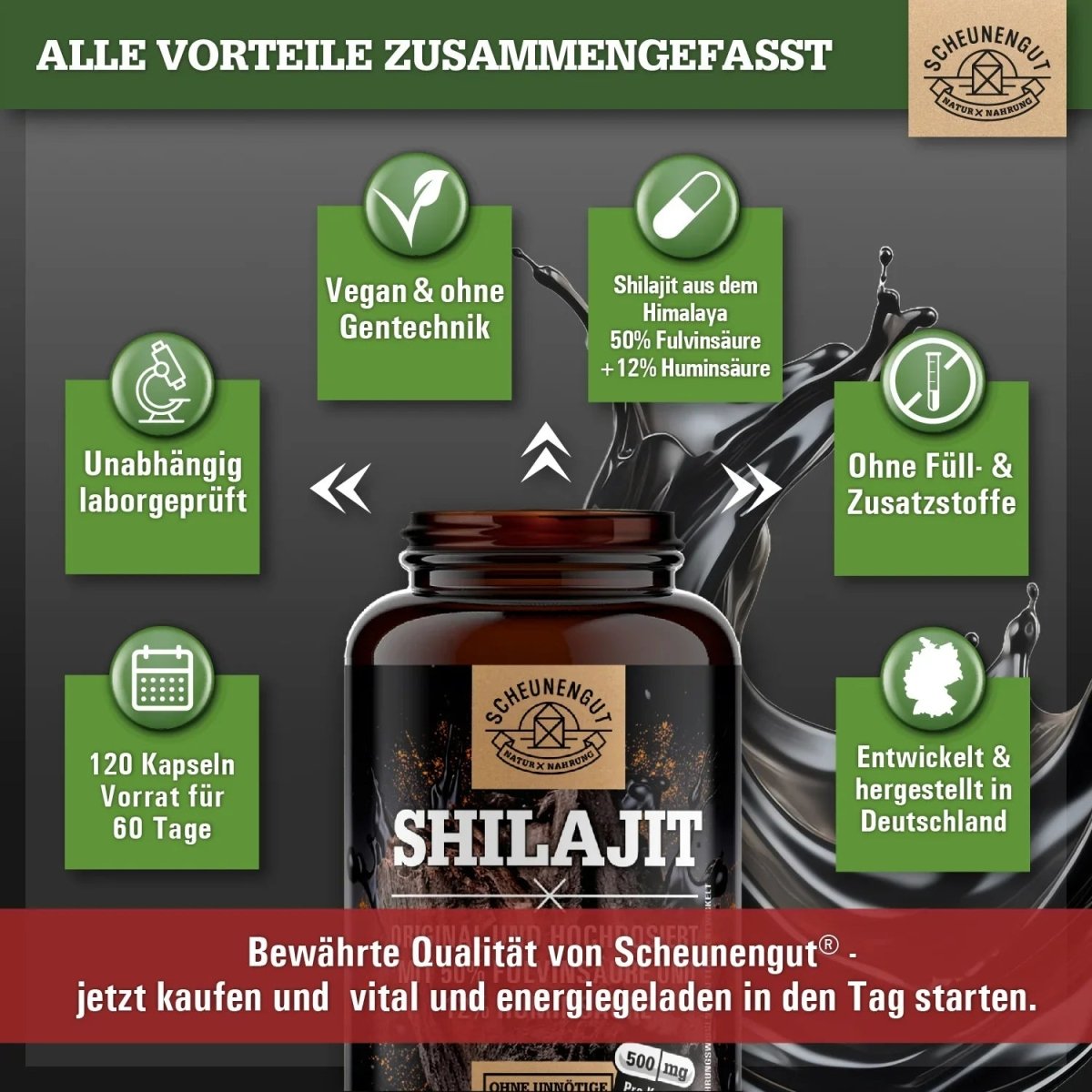 Mumijo Shilajit Extrakt mit 50% Fulvinsäure und 12% Huminsäure Scheunengut - Shop
