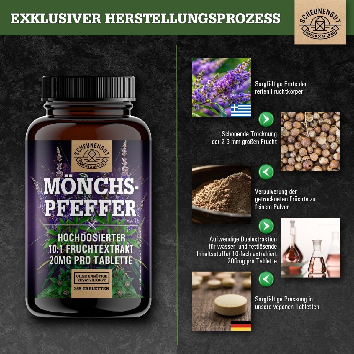 Original Vitex Agnus Castus besonders hochdosiert auf 5:1 Scheunengut Shop