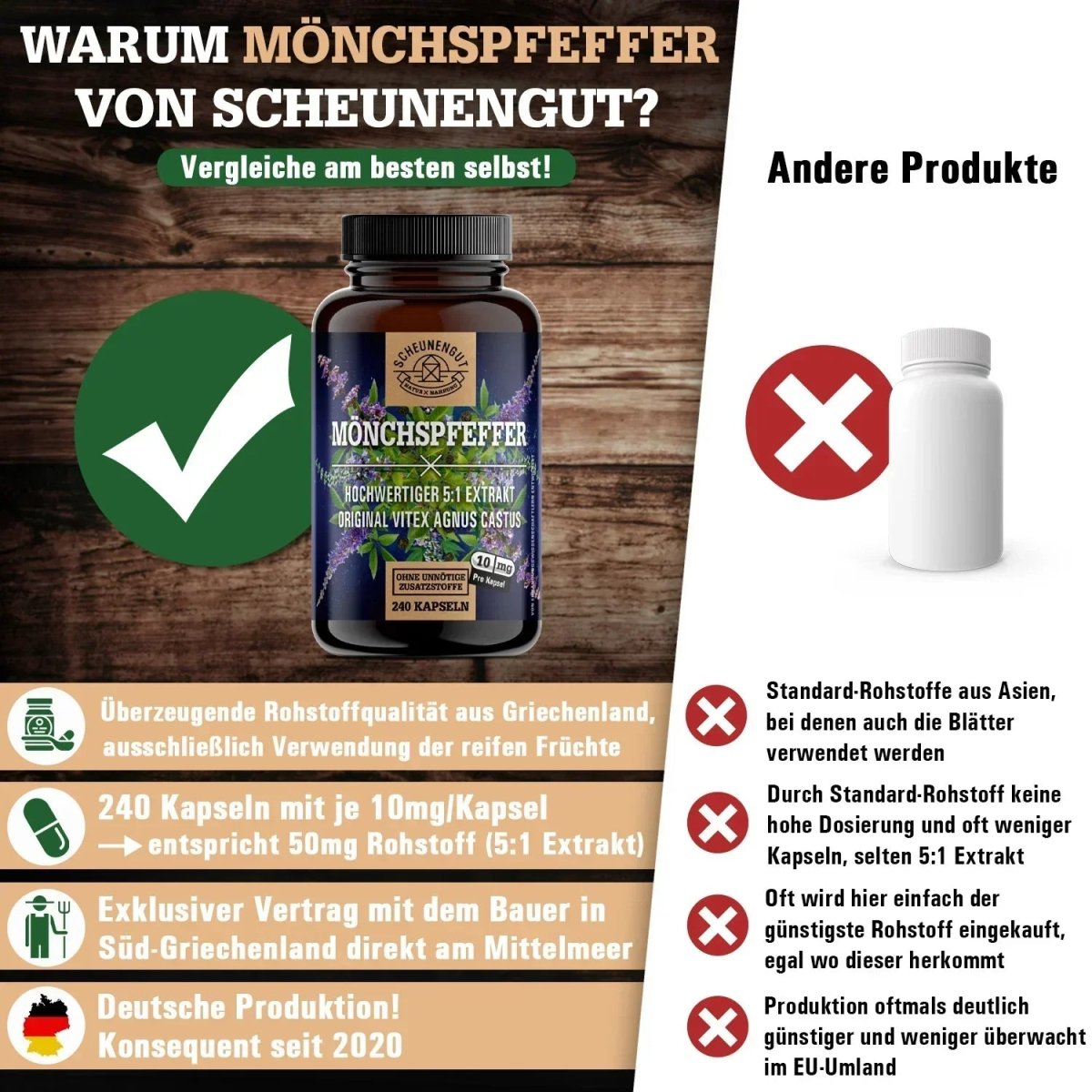 Original Vitex Agnus Castus besonders hochdosiert auf 5:1 Scheunengut - Shop