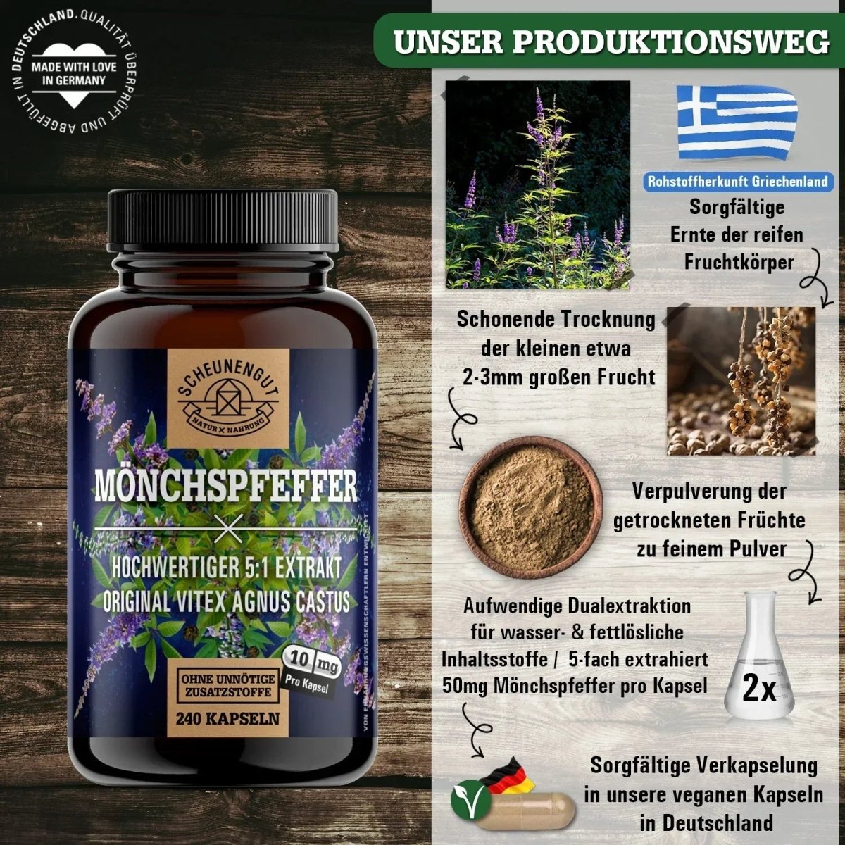 Original Vitex Agnus Castus besonders hochdosiert auf 5:1 Scheunengut - Shop