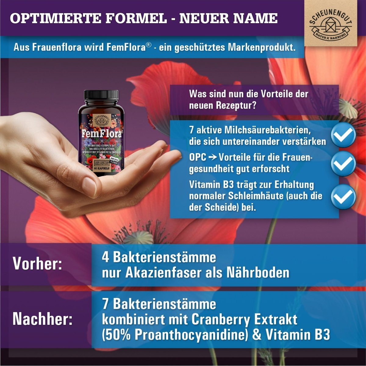 Probiotika Komplex für die weibliche Intimflora mit 15 Mrd. KbE/Tag Scheunengut Shop