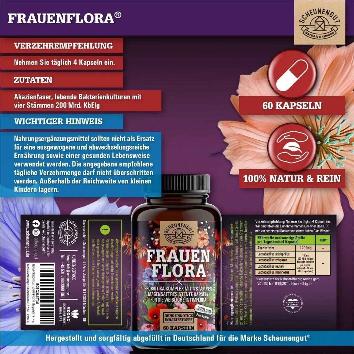 Probiotika Komplex für die weibliche Intimflora mit 40 Mrd. KBE/Tag Scheunengut - Shop