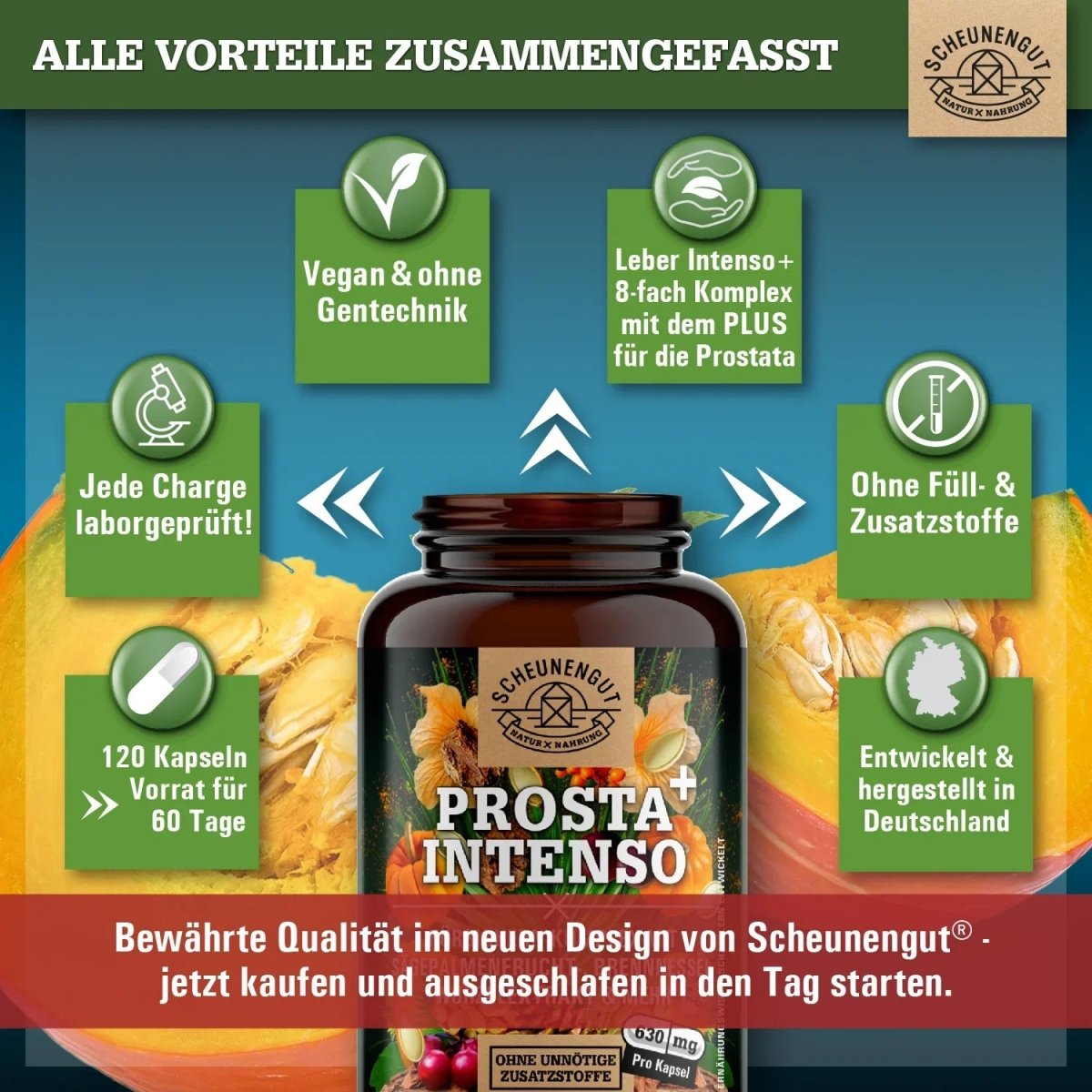 Prostata Komplex mit afrikanischem Pflaumenbaum, Sägepalme, Kürbiskern uvm. Scheunengut - Shop