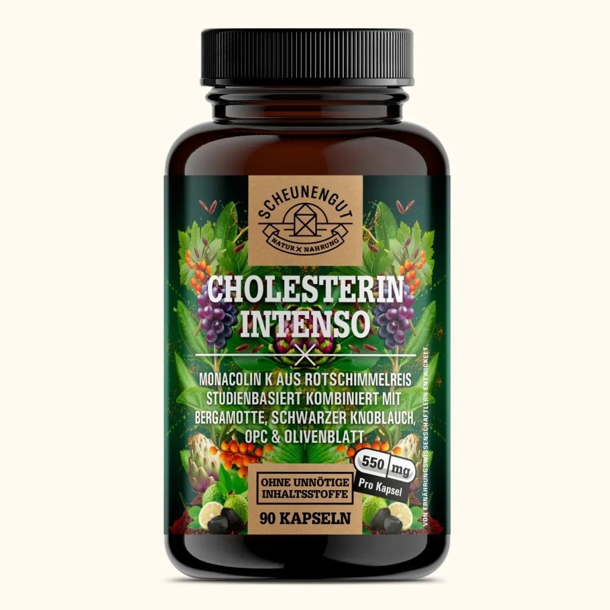 Roter Reis Vitalkomplex mit Monacolin K, schwarzer Knoblauch, Bergamotte uvm. Scheunengut - Shop