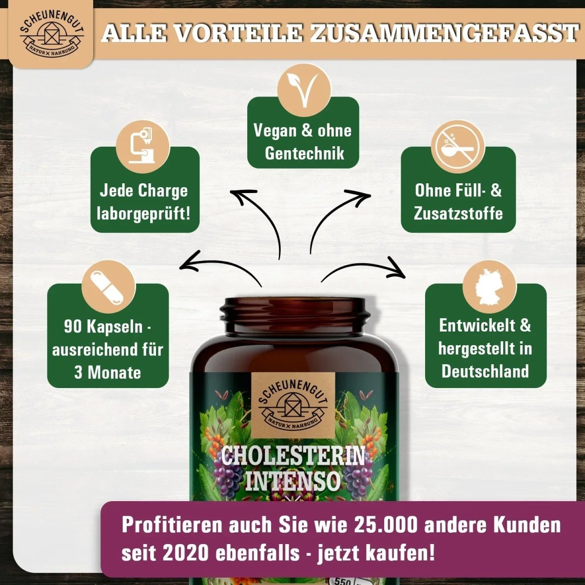 Roter Reis Vitalkomplex mit Monacolin K, schwarzer Knoblauch, Bergamotte uvm. Scheunengut - Shop