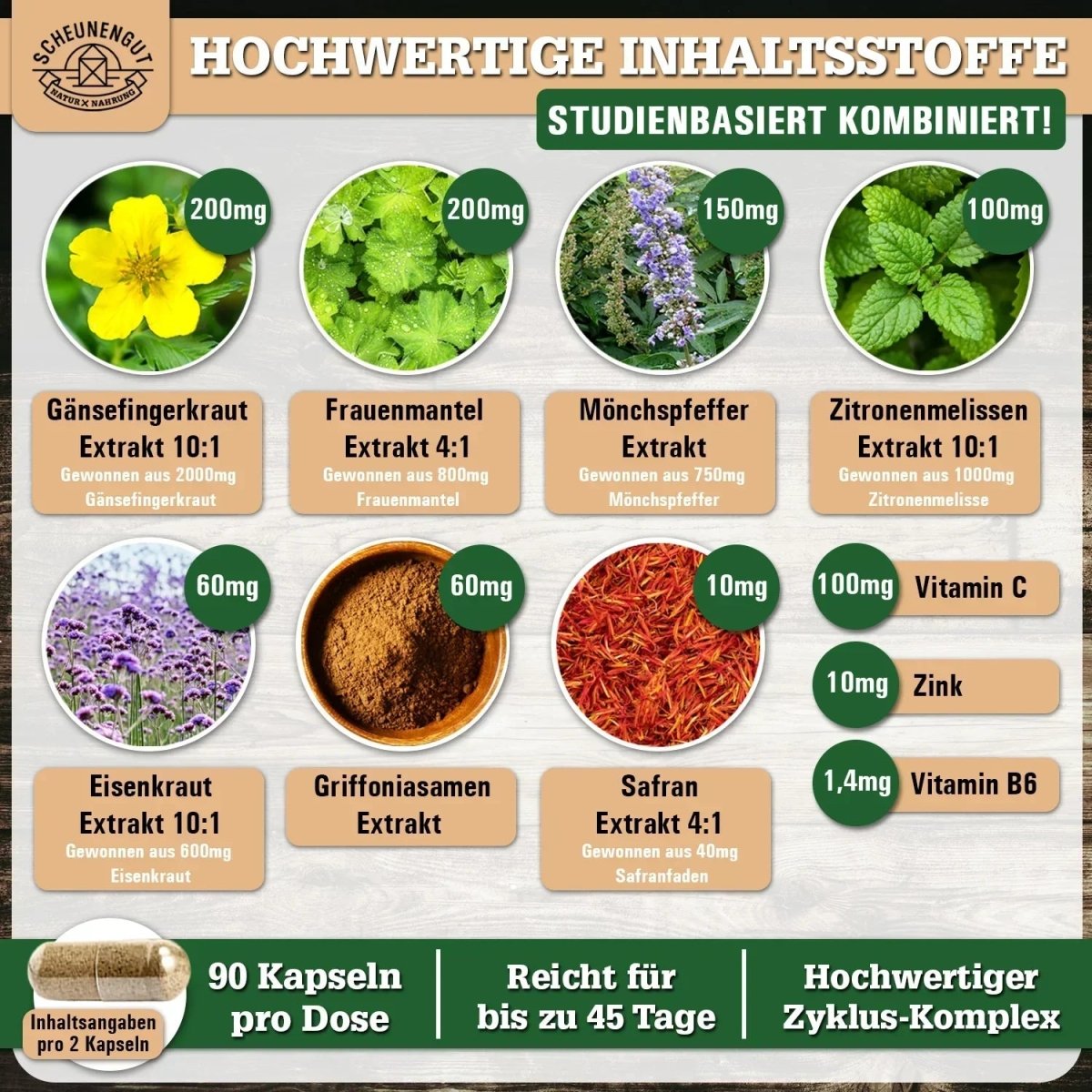 Sanfter Zykluskomplex mit Mönchspfeffer, Frauenmantel, Safran uvm. Scheunengut - Shop