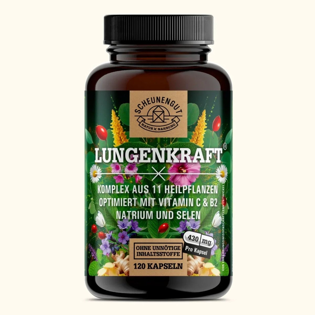 Umfangreicher Lungenkraut - Komplex optimiert mit Vitamin C & B2 und Selen Scheunengut - Shop