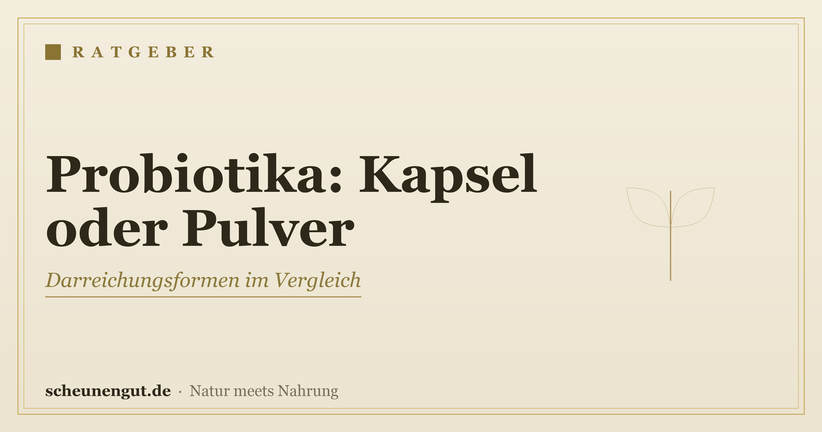 Probiotika: Kapsel oder Pulver? – Ratgeber von Scheunengut