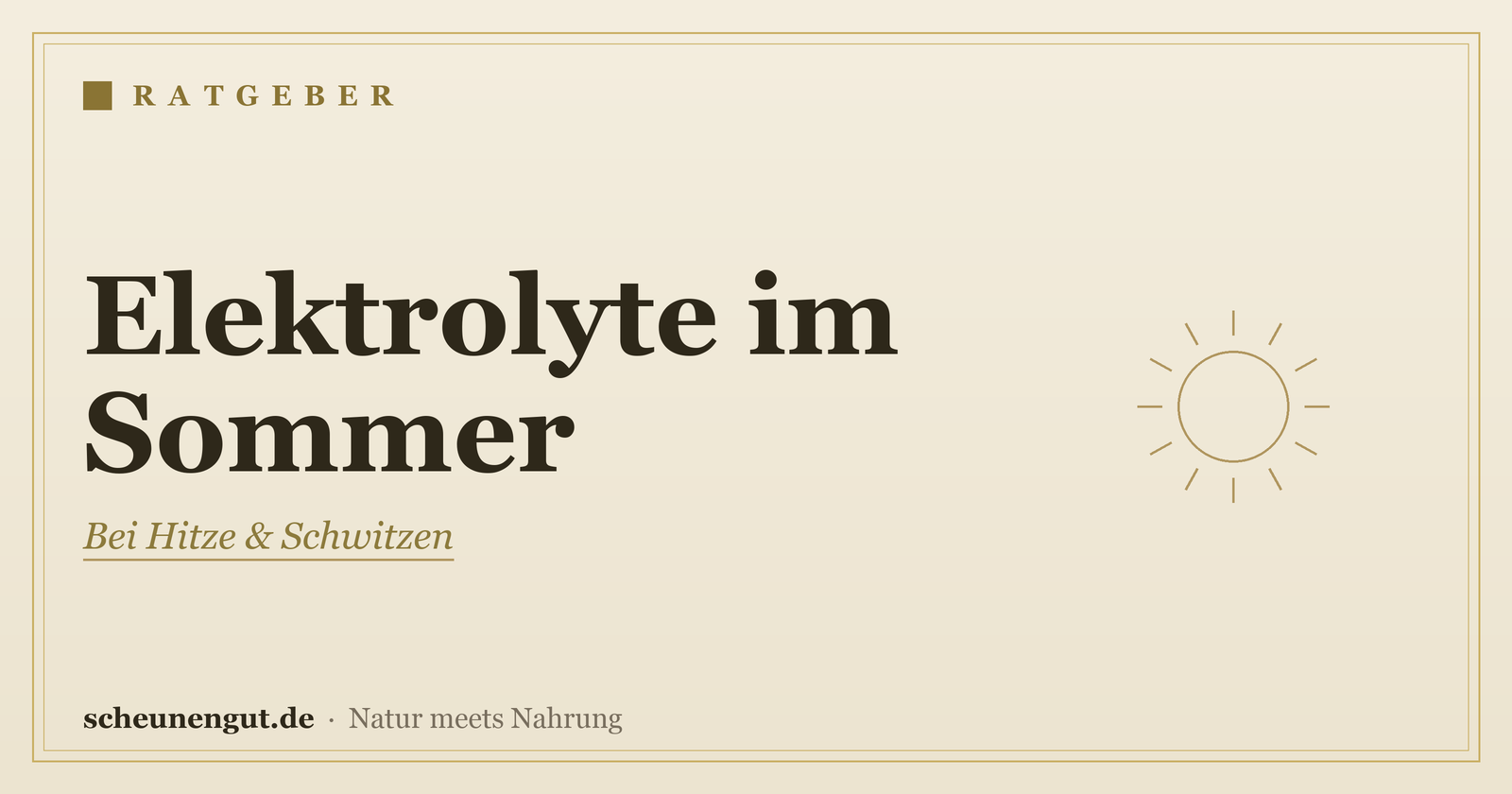 Elektrolyte im Sommer: bei Hitze & Schwitzen – Ratgeber von Scheunengut