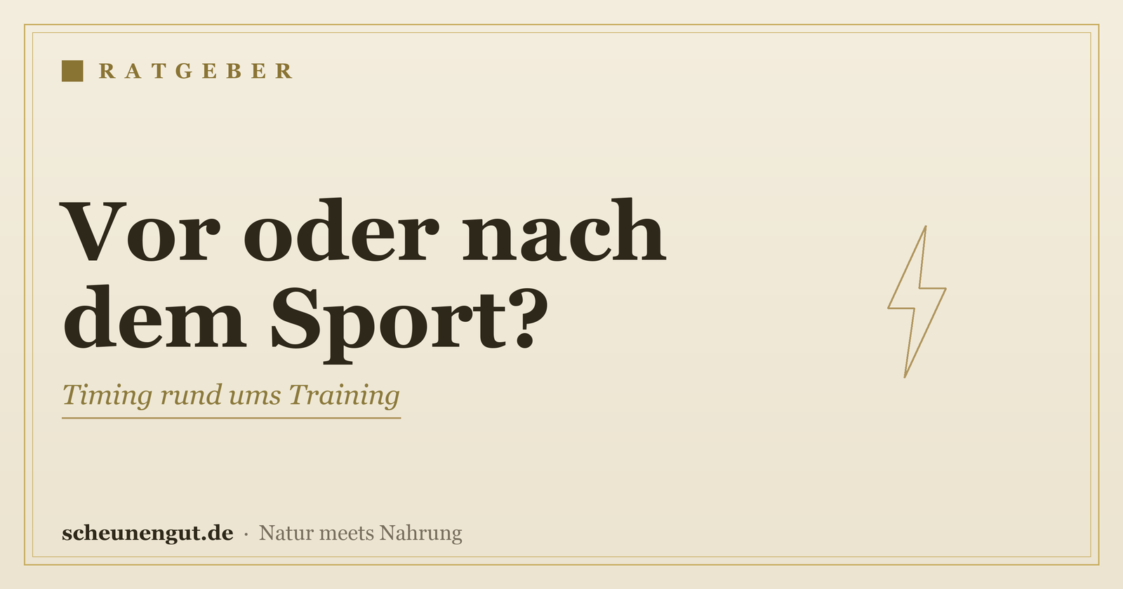 Nahrungsergänzung vor oder nach dem Sport? – Ratgeber von Scheunengut