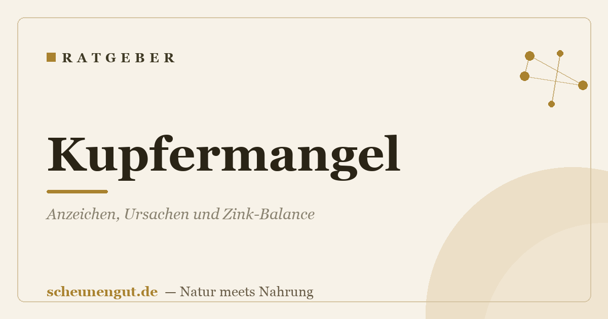 Kupfermangel: Anzeichen, Ursachen und Zink-Balance