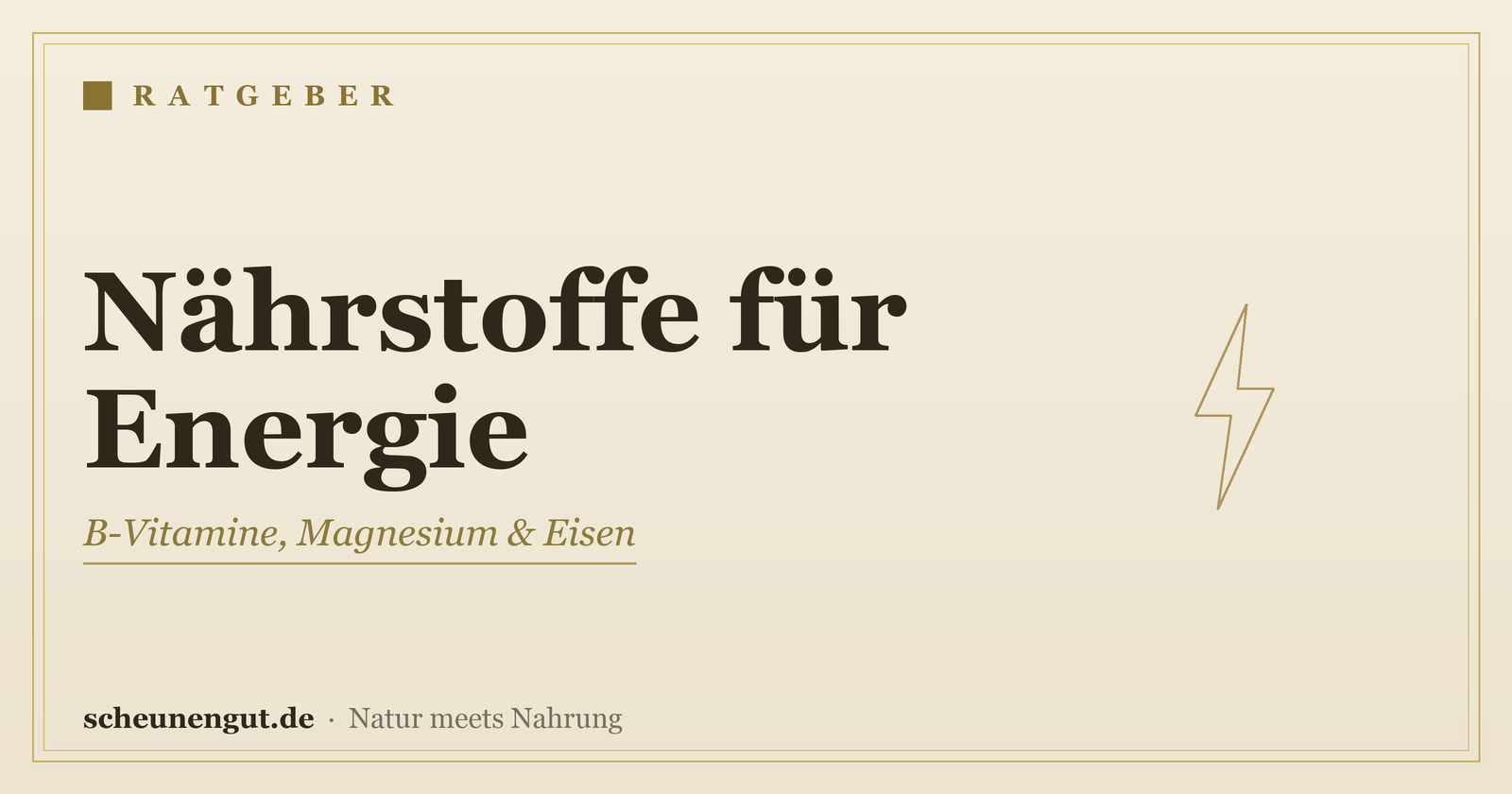 Nährstoffe für den Energiestoffwechsel – Ratgeber von Scheunengut