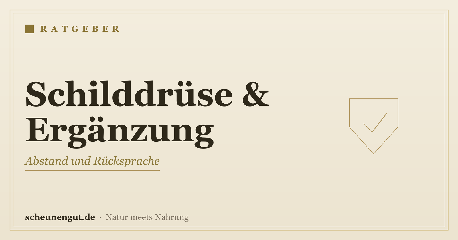 Nahrungsergänzung & Schilddrüsenmedikamente – Ratgeber von Scheunengut