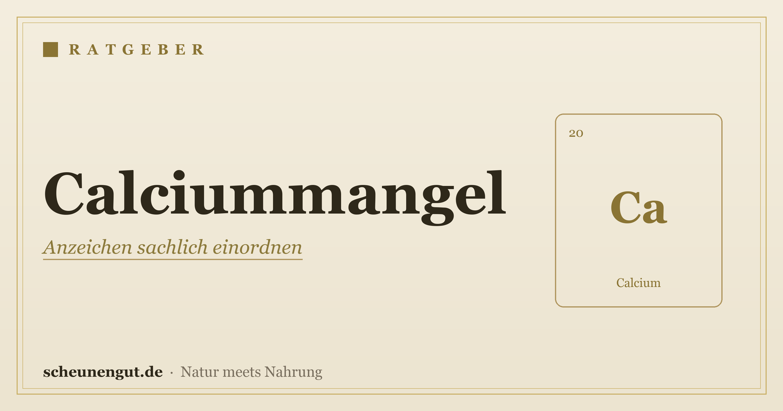 Calciummangel: Anzeichen einer knappen Versorgung – Ratgeber von Scheunengut
