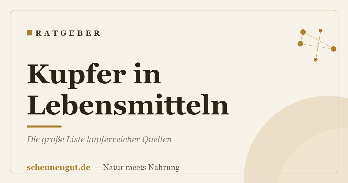 Kupfer in Lebensmitteln: Die große Liste kupferreicher Quellen