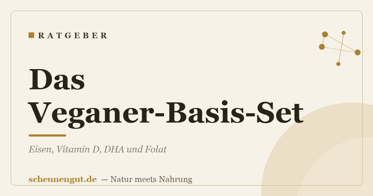 Das Veganer-Basis-Set: Eisen, Vitamin D, DHA und Folat