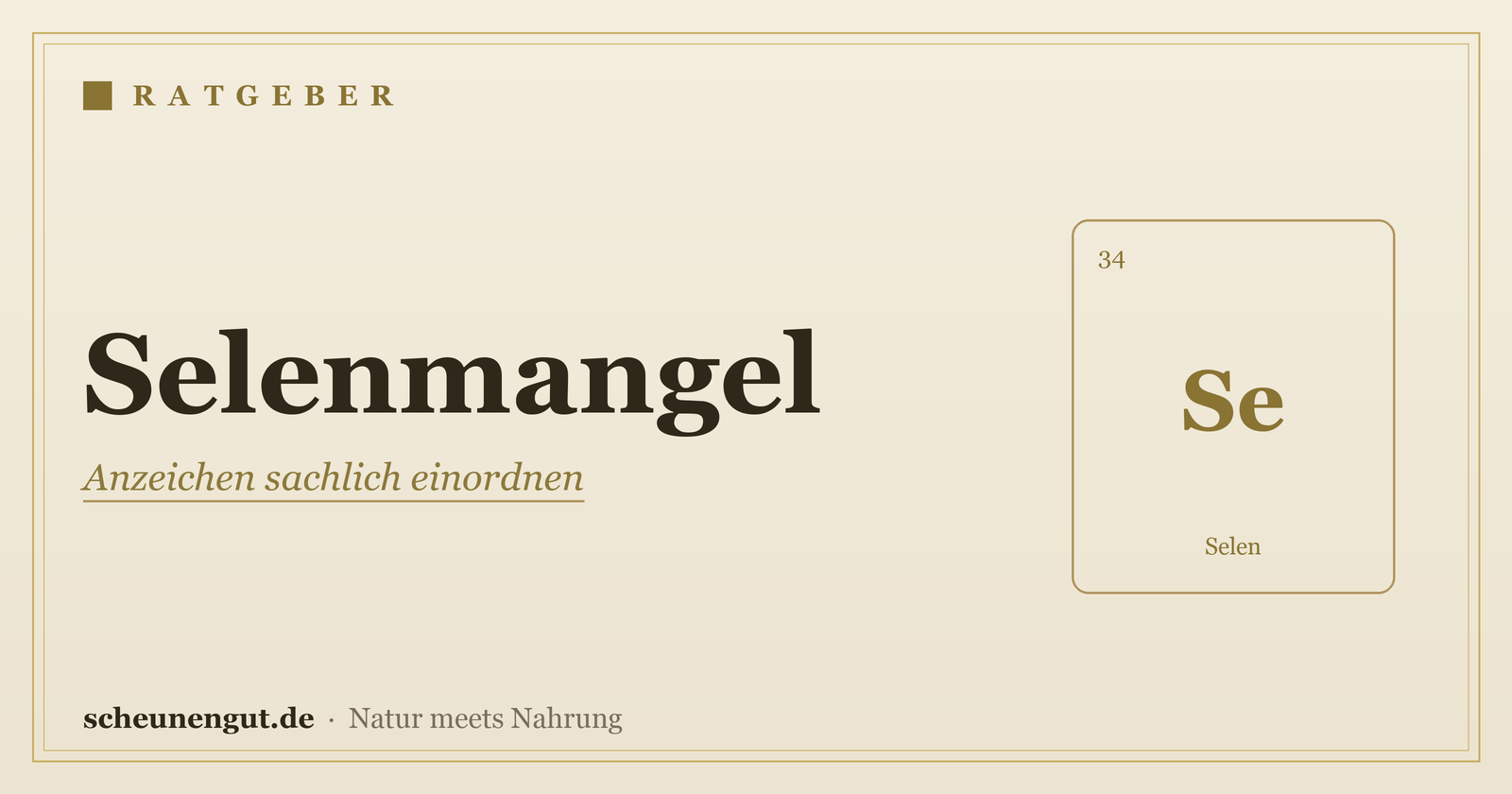 Selenmangel: Anzeichen einer knappen Versorgung – Ratgeber von Scheunengut