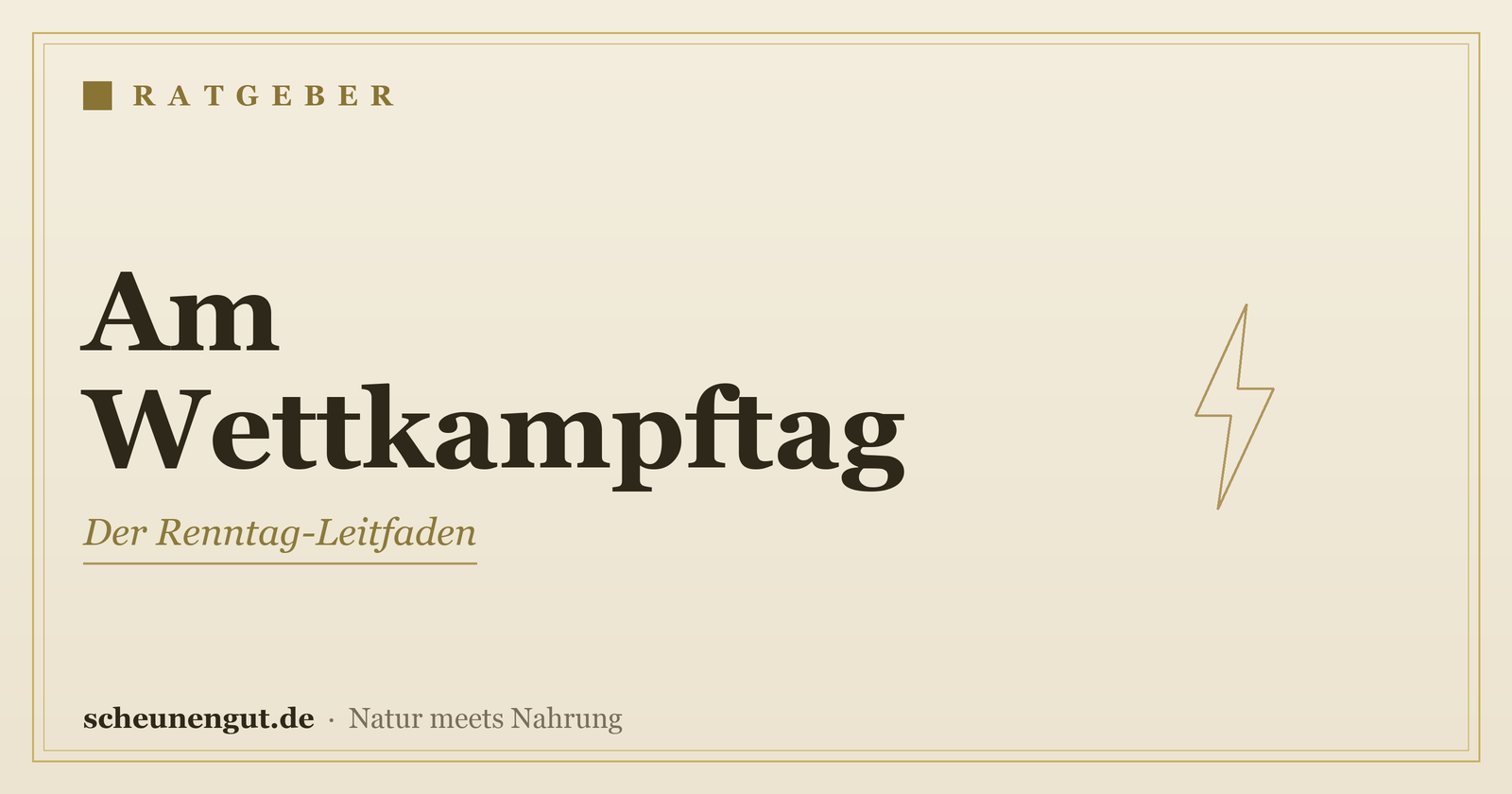 Nahrungsergänzung am Wettkampftag – Ratgeber von Scheunengut