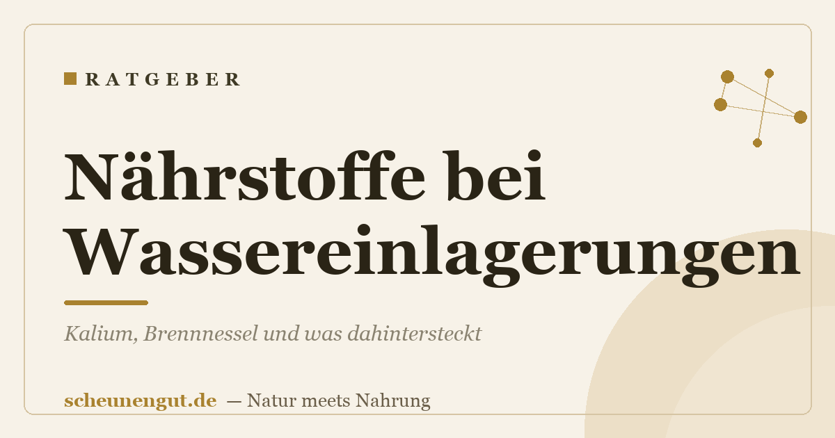 Nährstoffe bei Wassereinlagerungen: Kalium, Brennnessel und was dahintersteckt