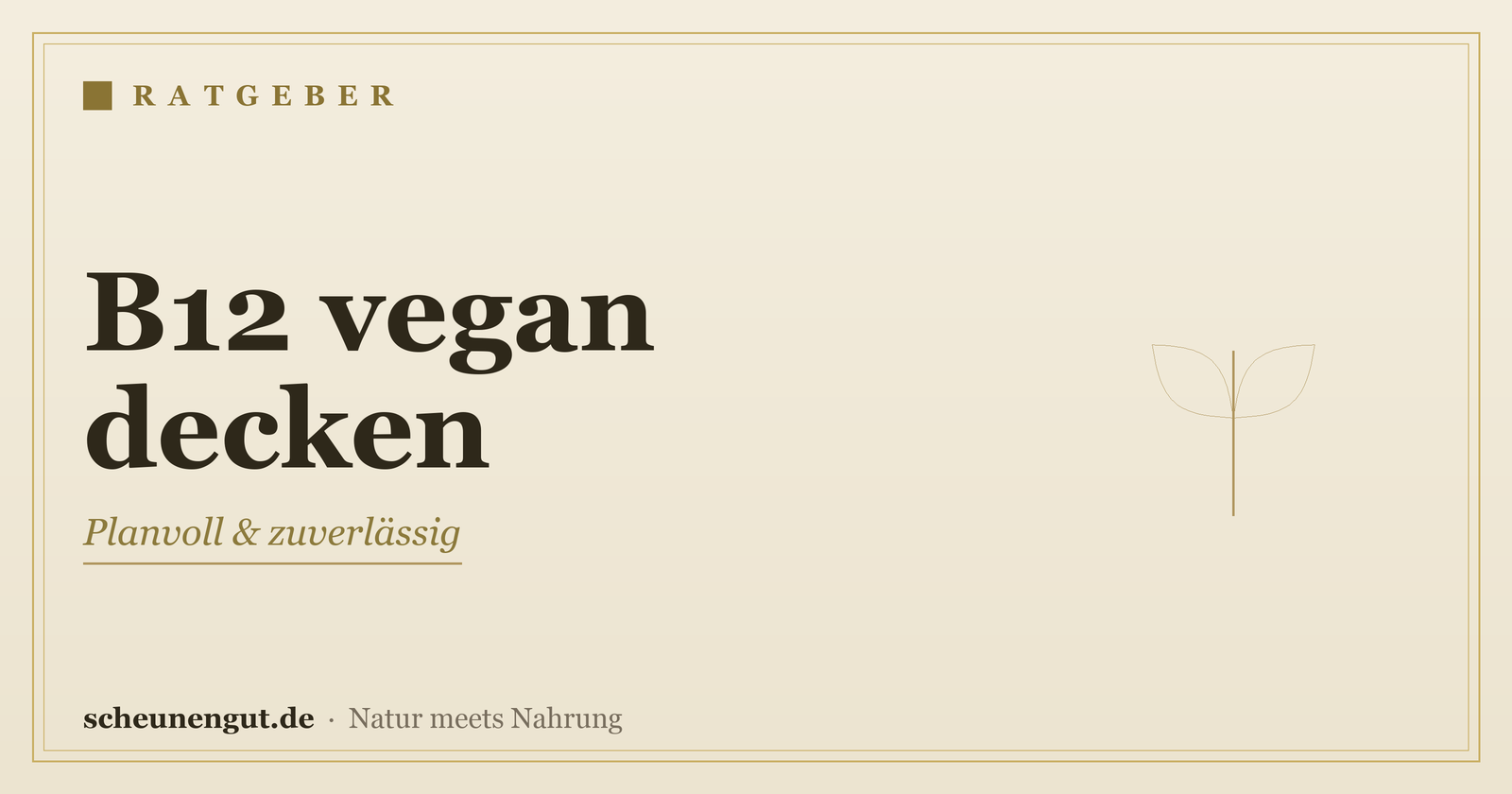 Vitamin B12 bei veganer Ernährung sicher decken – Ratgeber von Scheunengut