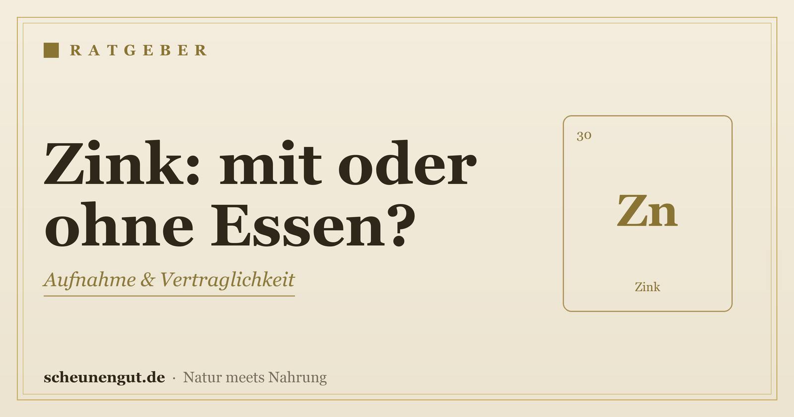 Zink: mit oder ohne Essen einnehmen? - Ratgeber von Scheunengut
