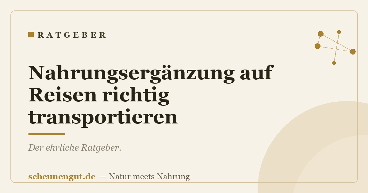 Nahrungsergänzung auf Reisen richtig transportieren