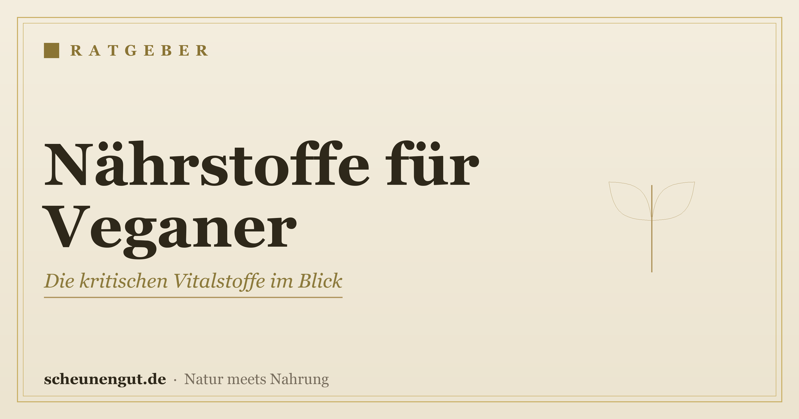 Nährstoffe für Veganer – Ratgeber von Scheunengut